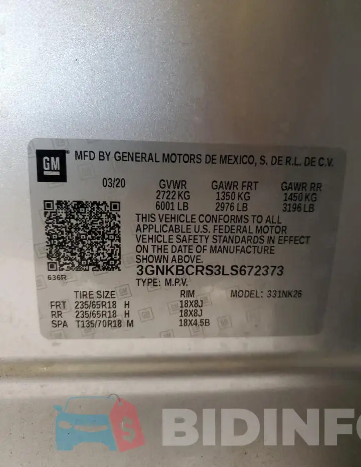 3GNKBCRS3LS672373 Photo# 12