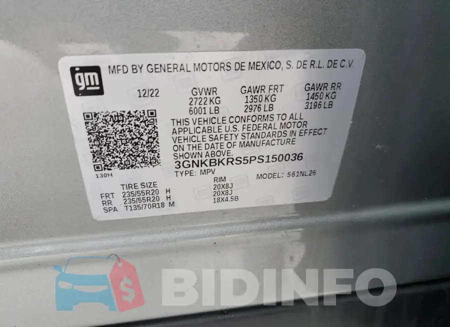 3GNKBKRS5PS150036 Photo# 14