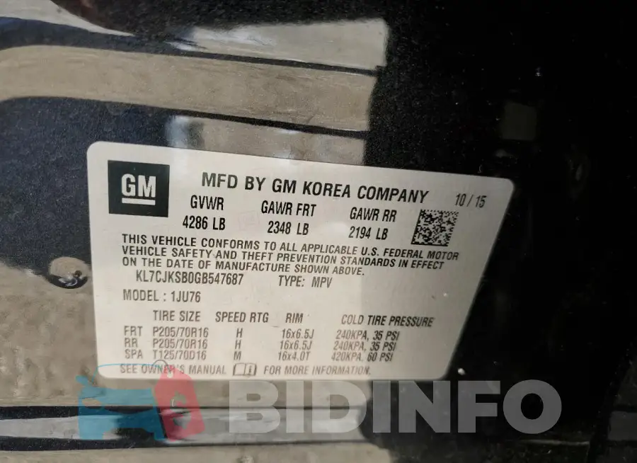 KL7CJKSB0GB547687 Photo# 13