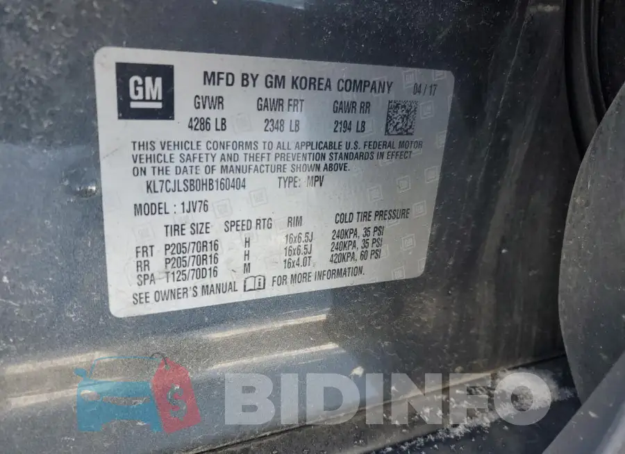 KL7CJLSB0HB160404 Photo# 12