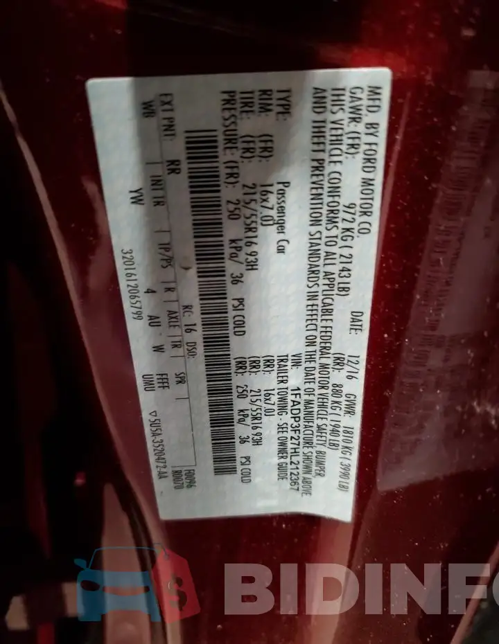 1FADP3F27HL212367 Photo# 12