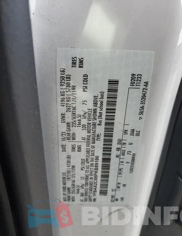 1FBAX2C88PKB89190 Photo# 12