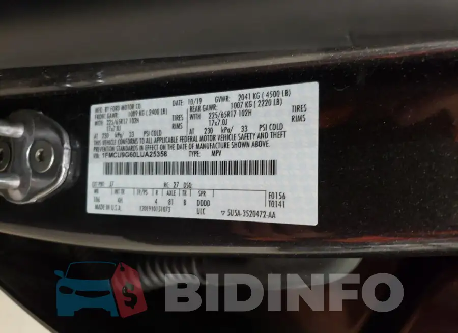 1FMCU9G60LUA25358 Photo# 13