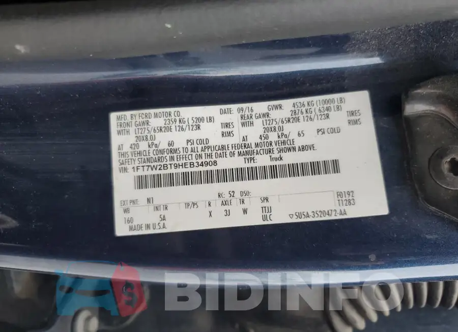 1FT7W2BT9HEB34908 Photo# 12