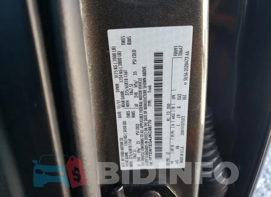1FTEW1EG4JKC98770 Photo# 12