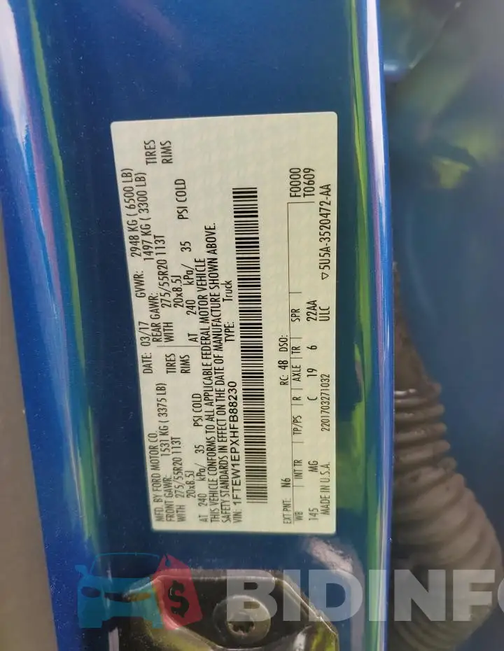 1FTEW1EPXHFB88230 Photo# 12