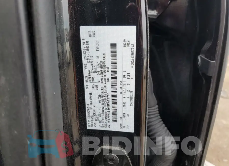 1FTFW1E86NFA78705 Photo# 13