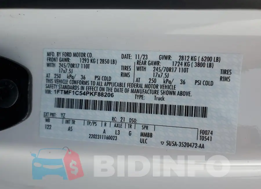 1FTMF1C54PKF88206 Photo# 12