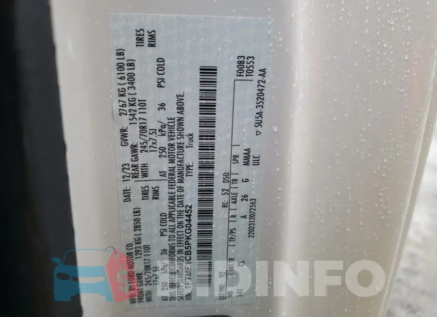 1FTMF1CB5PKG04452 Photo# 13