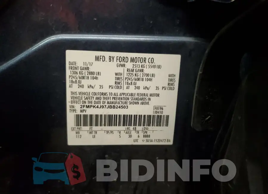 2FMPK4J97JBB24503 Photo# 13