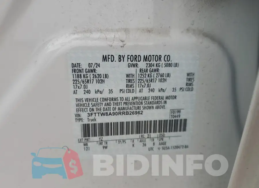 3FTTW8A90RRB26962 Photo# 12