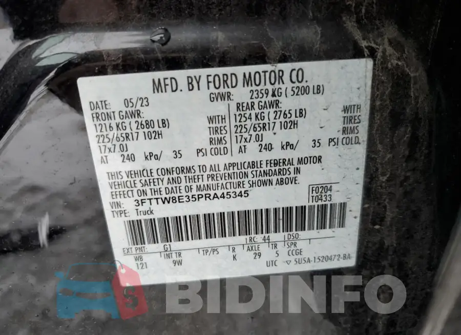 3FTTW8E35PRA45345 Photo# 12
