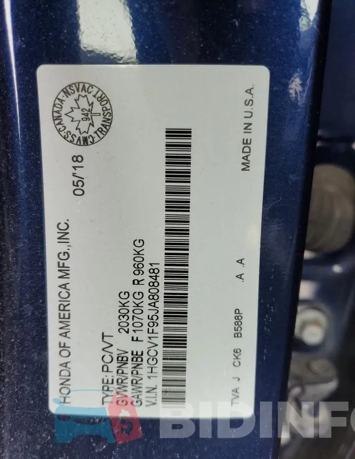1HGCV1F95JA808481 Photo# 12
