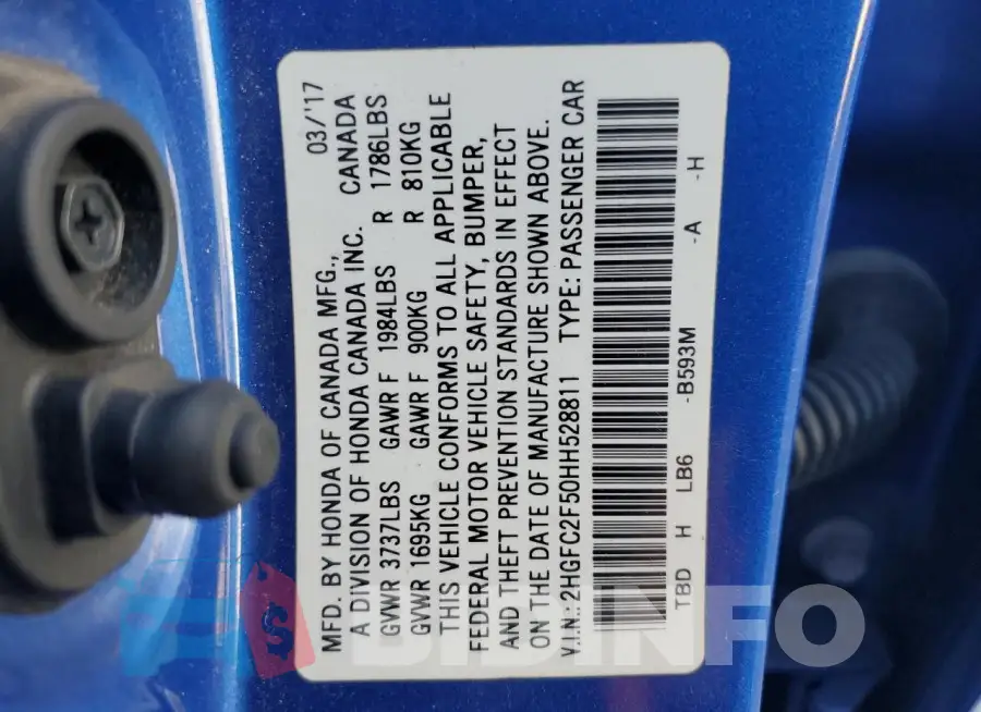 2HGFC2F50HH528811 Photo# 13