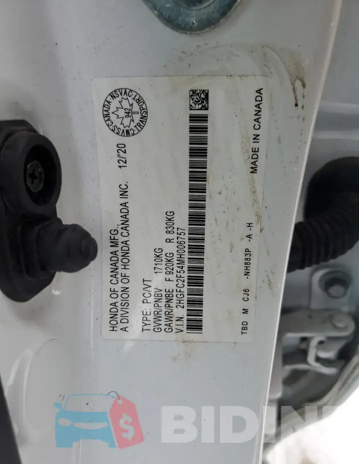 2HGFC2F54MH006757 Photo# 12