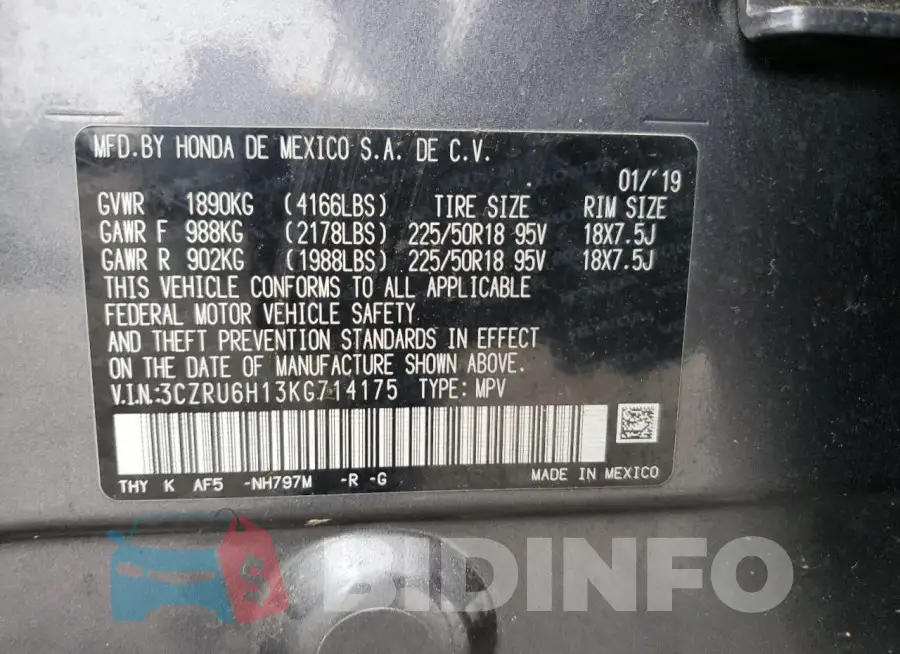 3CZRU6H13KG714175 Photo# 13
