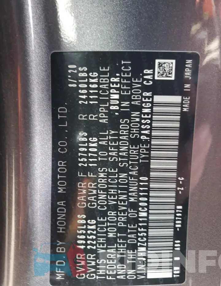 JHMZC5F11MC001110 Photo# 12