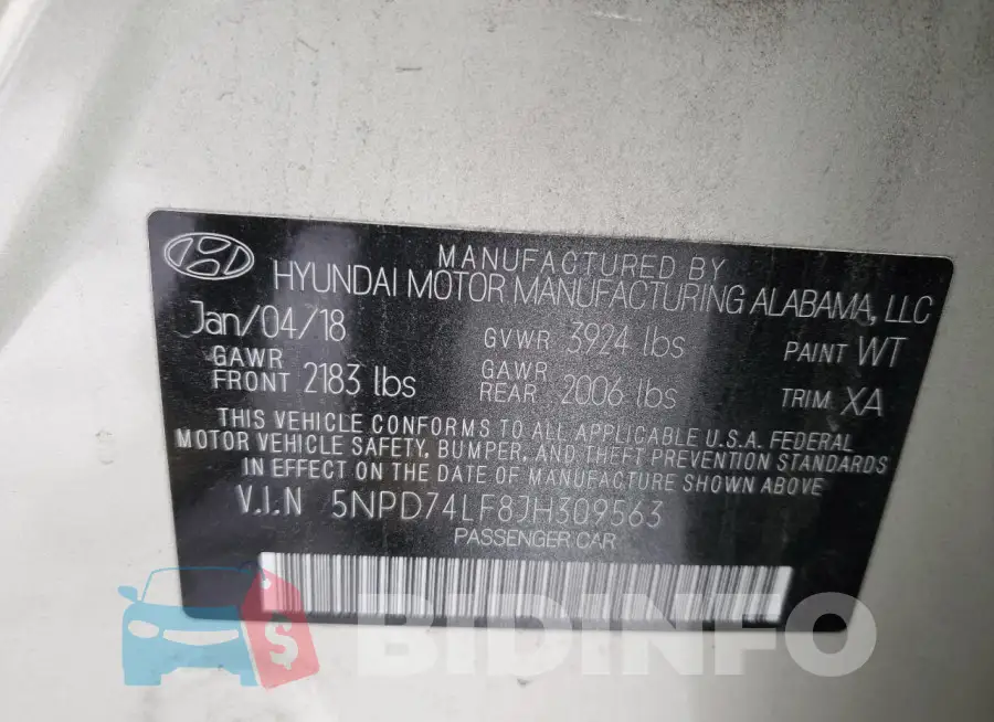 5NPD74LF8JH309563 Photo# 13