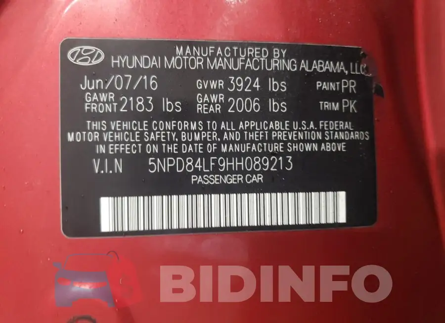 5NPD84LF9HH089213 Photo# 12