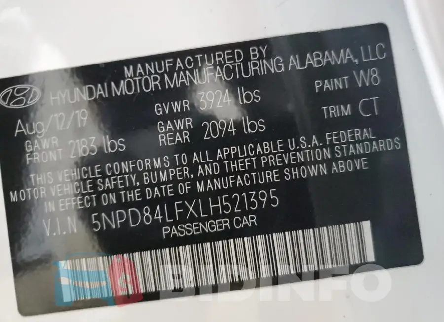 5NPD84LFXLH521395 Photo# 13