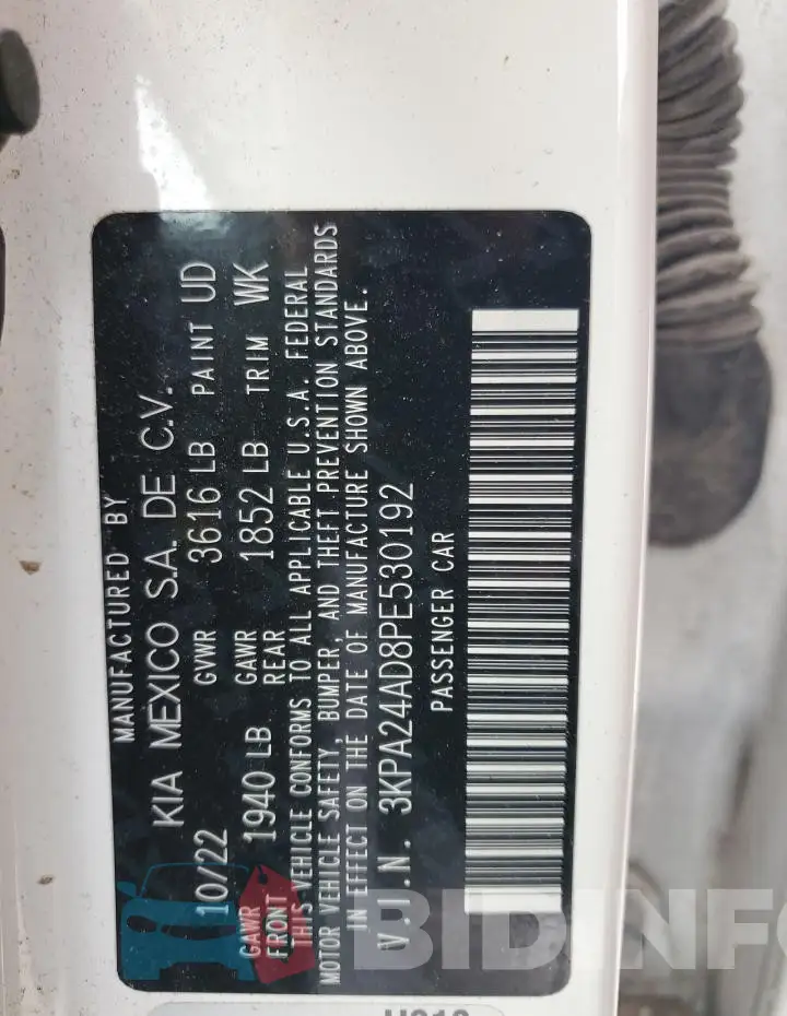 3KPA24AD8PE530192 Photo# 13