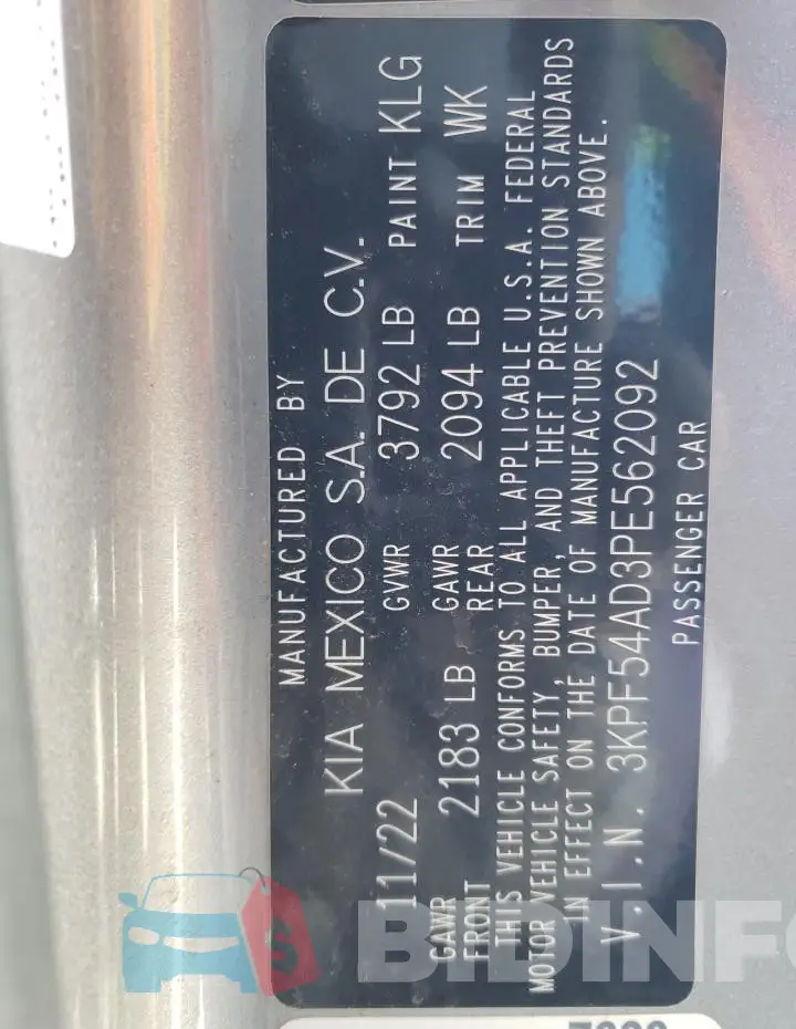 3KPF54AD3PE562092 Photo# 12
