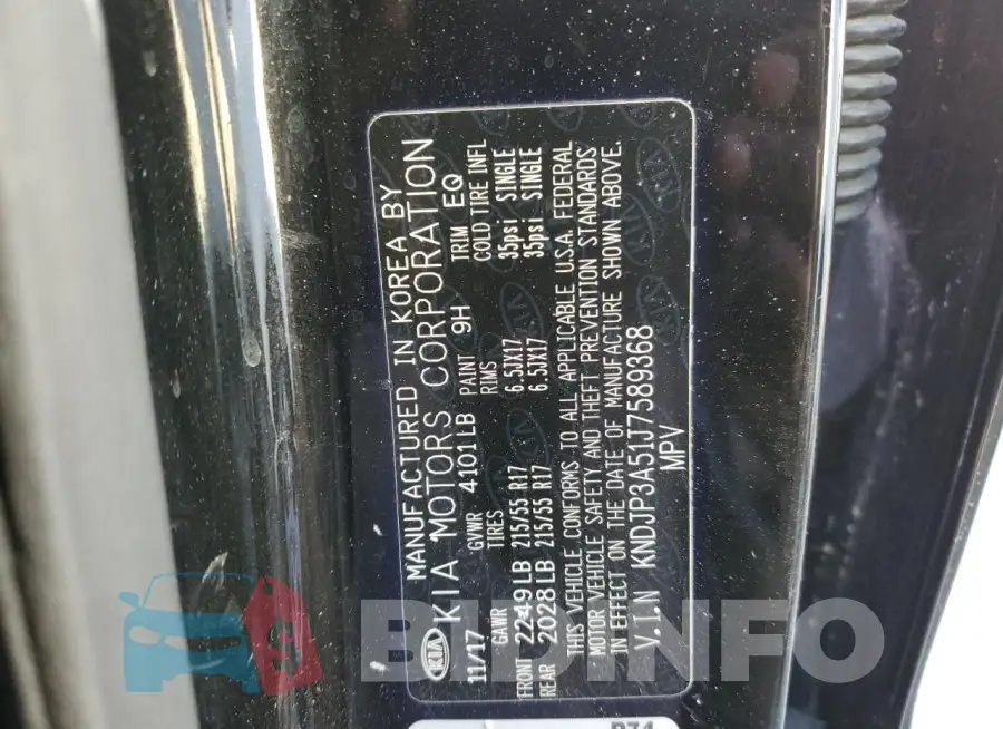 KNDJP3A51J7589368 Photo# 12