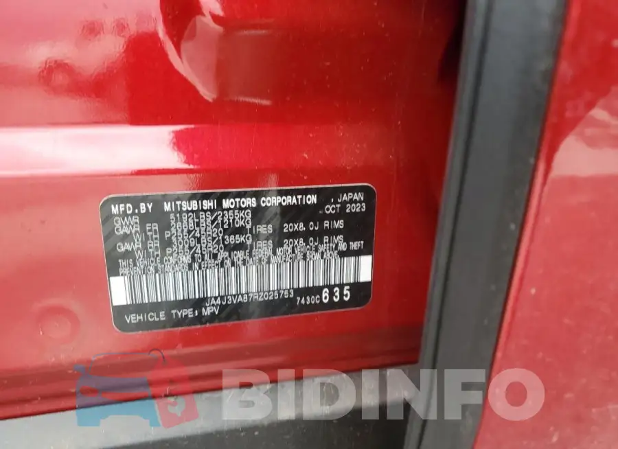 JA4J3VA87RZ025753 Photo# 14