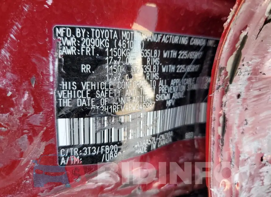 2T3H1RFV4RW346987 Photo# 14