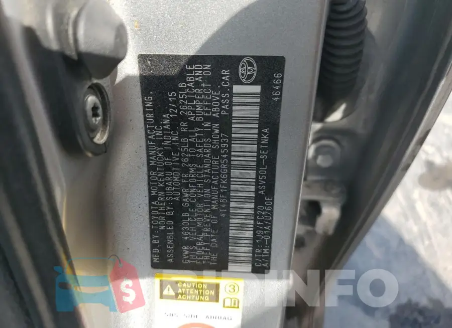 4T4BF1FK6GR545937 Photo# 12