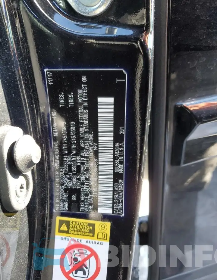 5TDDZRFH0JS804838 Photo# 14