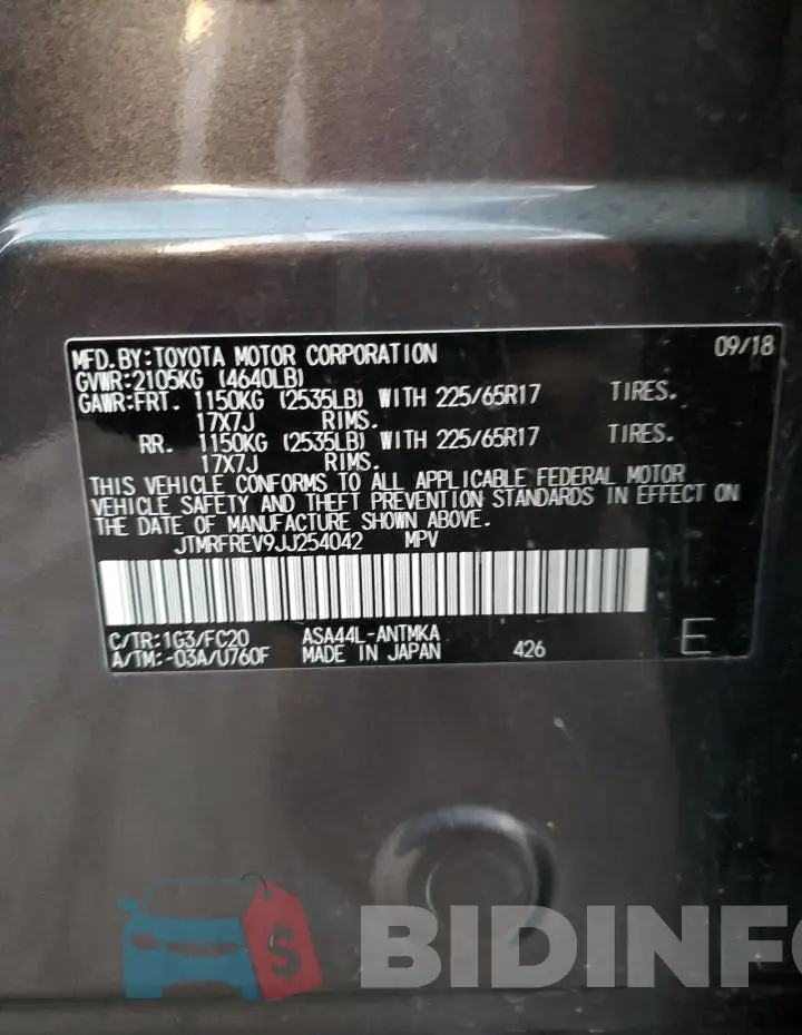 JTMRFREV9JJ254042 Photo# 13