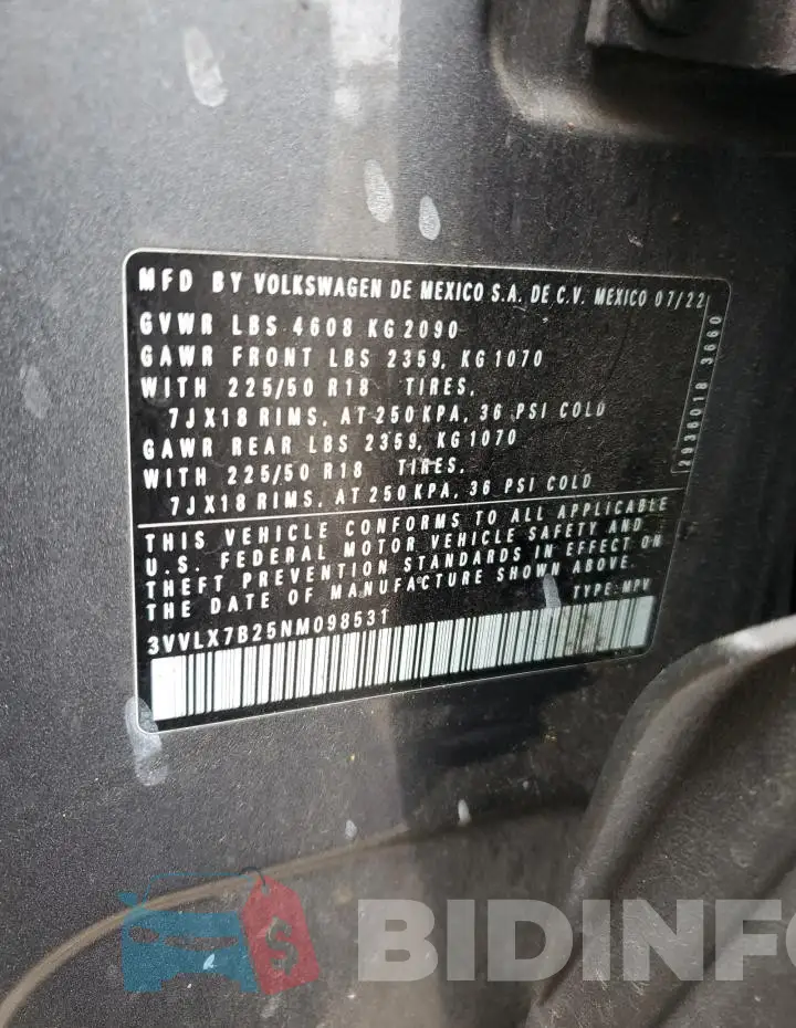 3VVLX7B25NM098531 Photo# 14