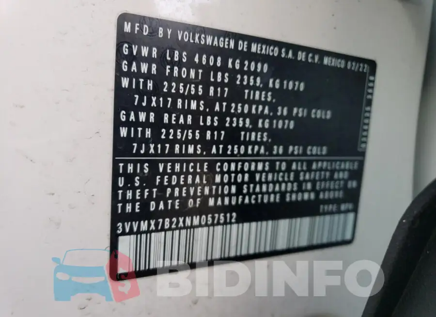 3VVMX7B2XNM057512 Photo# 13