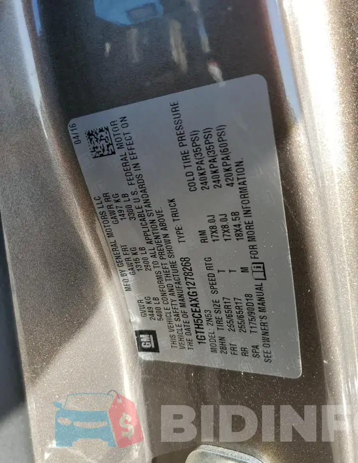1GTH5CEAXG1278268 Photo# 12