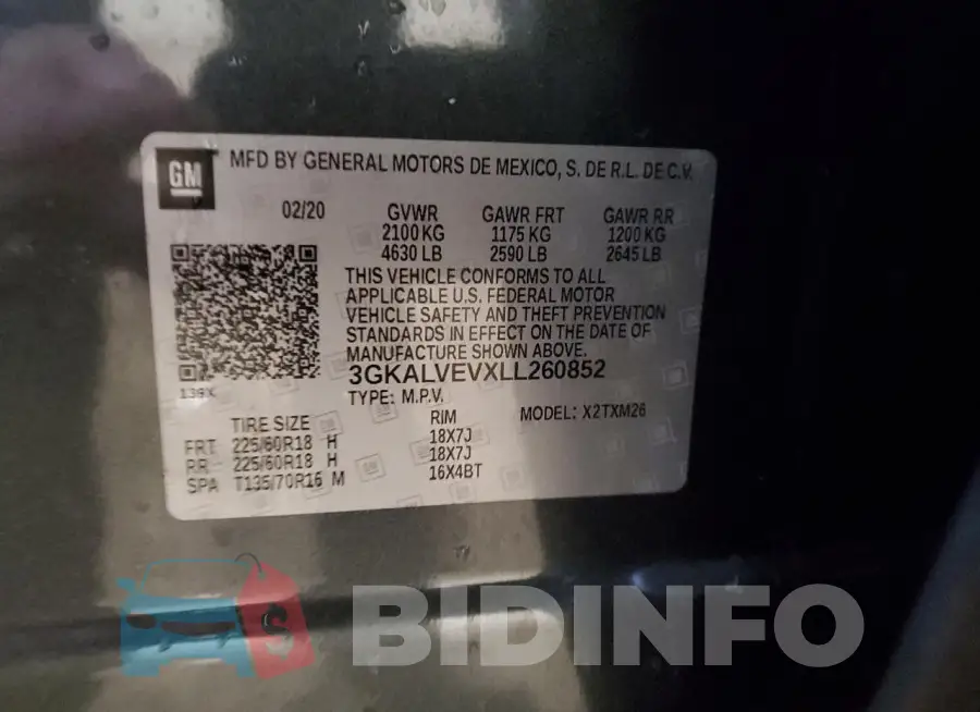 3GKALVEVXLL260852 Photo# 14