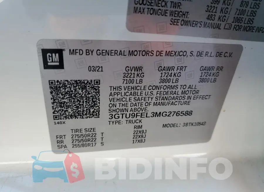 3GTU9FEL3MG276588 Photo# 12