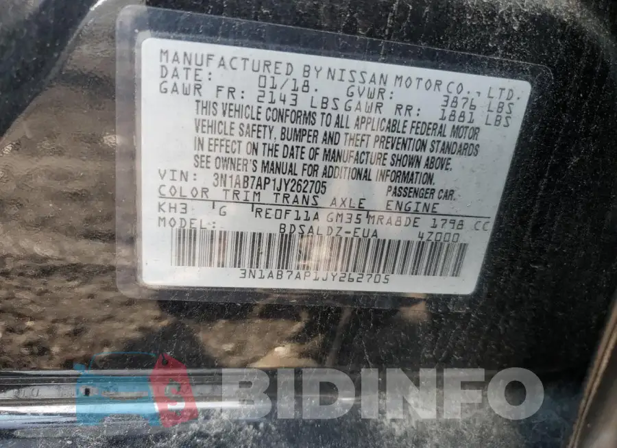 3N1AB7AP1JY262705 Photo# 12