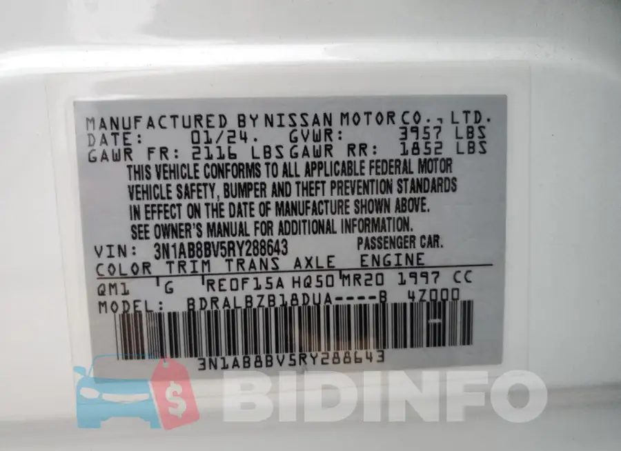 3N1AB8BV5RY288643 Photo# 12