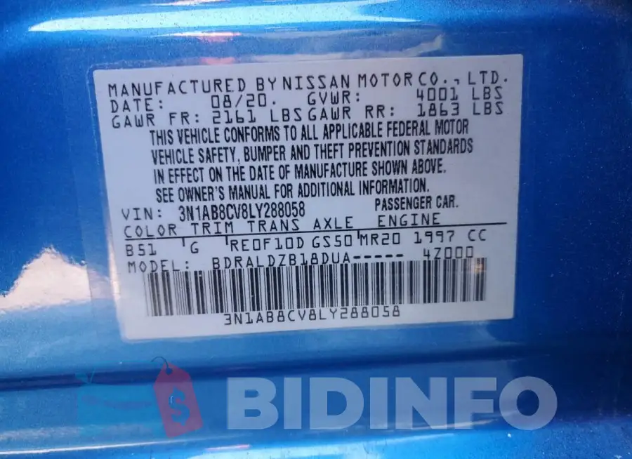 3N1AB8CV8LY288058 Photo# 13