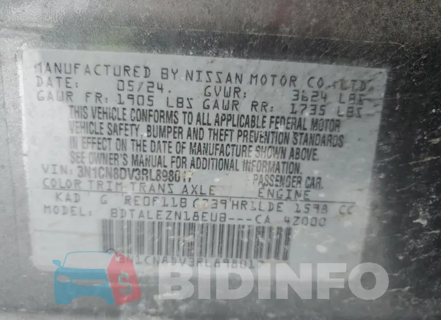 3N1CN8DV3RL898017 Photo# 12