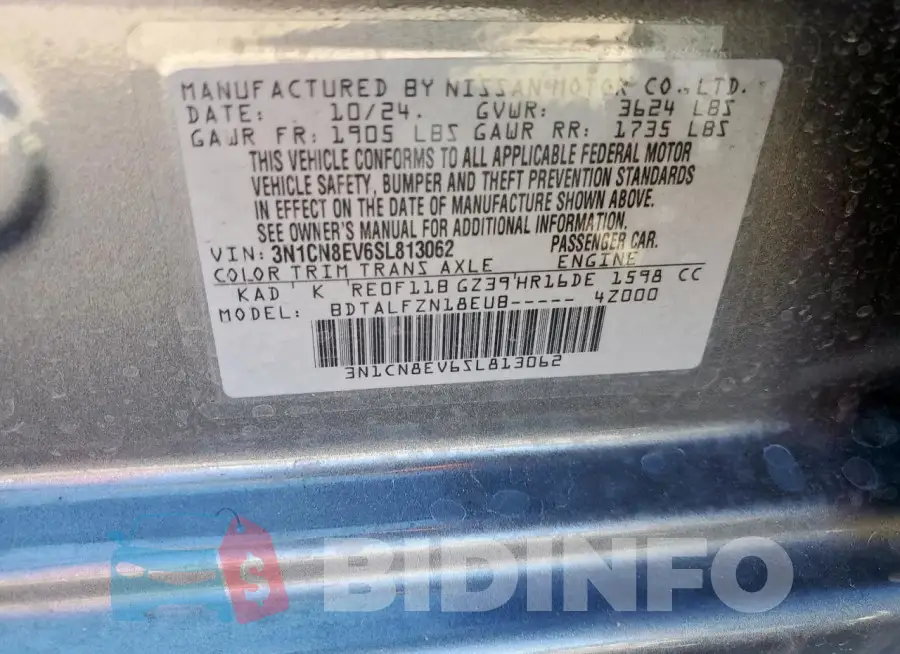 3N1CN8EV6SL813062 Photo# 12