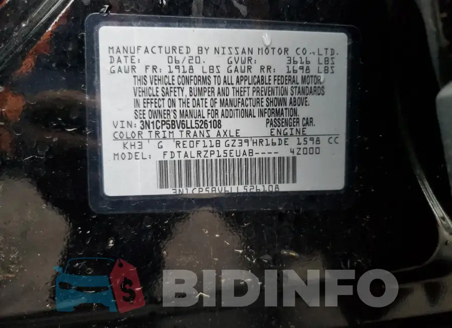 3N1CP5BV6LL526108 Photo# 13