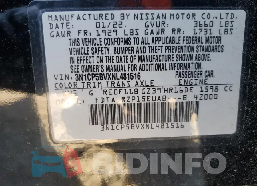 3N1CP5BVXNL481516 Photo# 13