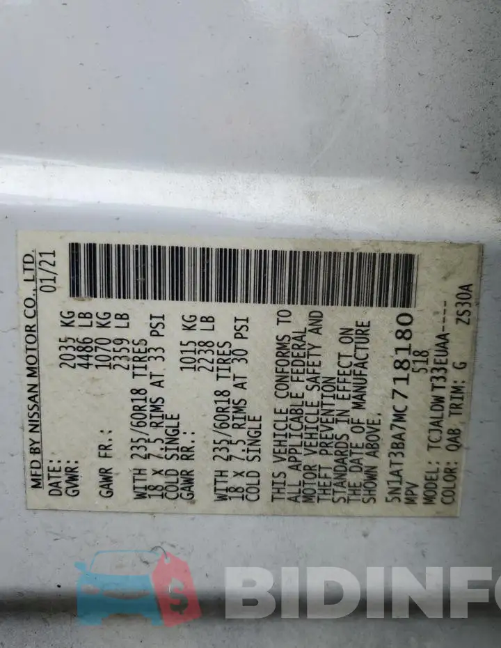 5N1AT3BA7MC718180 Photo# 14