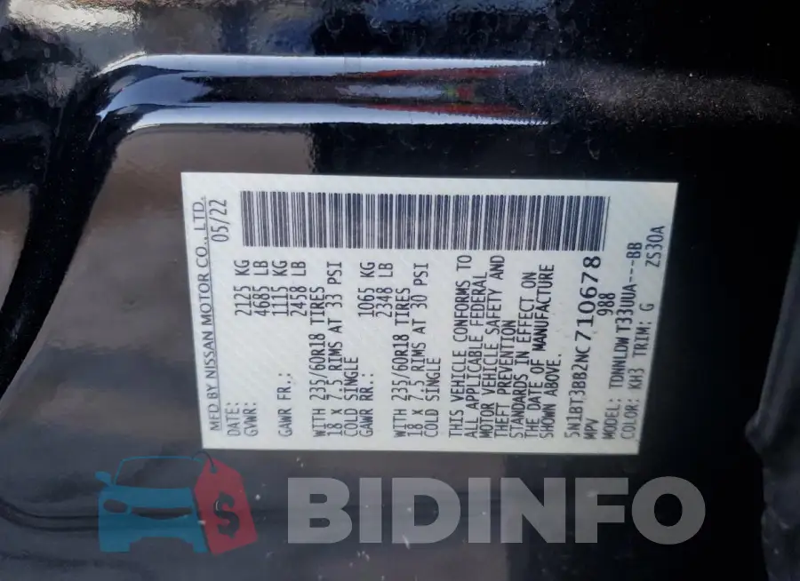 5N1BT3BB2NC710678 Photo# 13