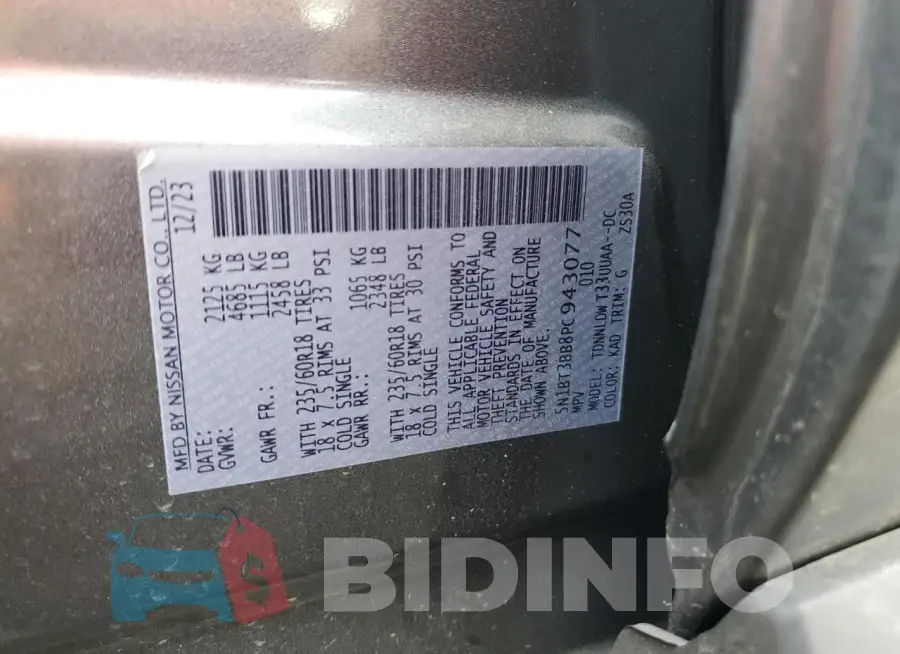 5N1BT3BB8PC943077 Photo# 13