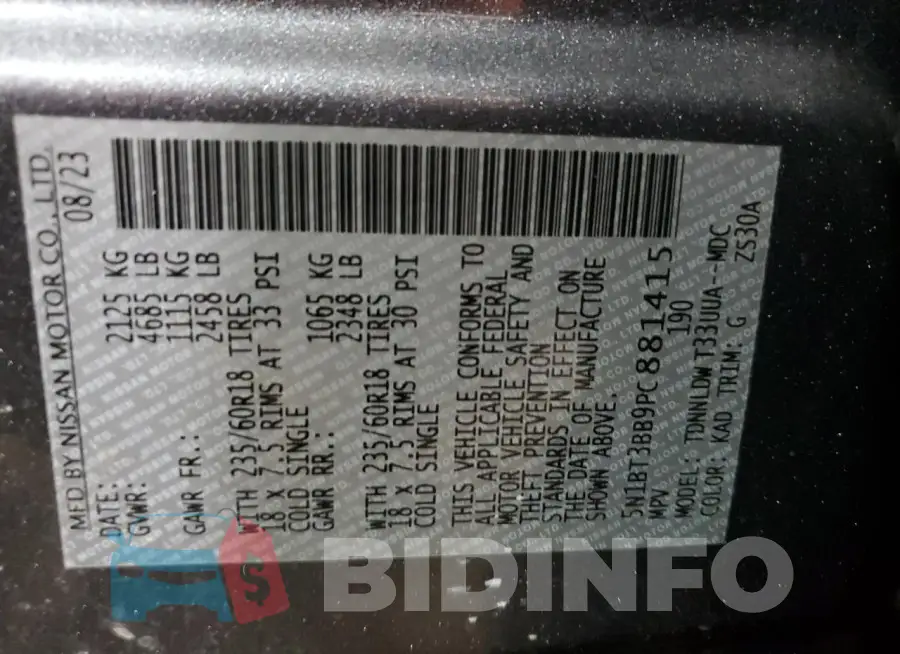 5N1BT3BB9PC881415 Photo# 14