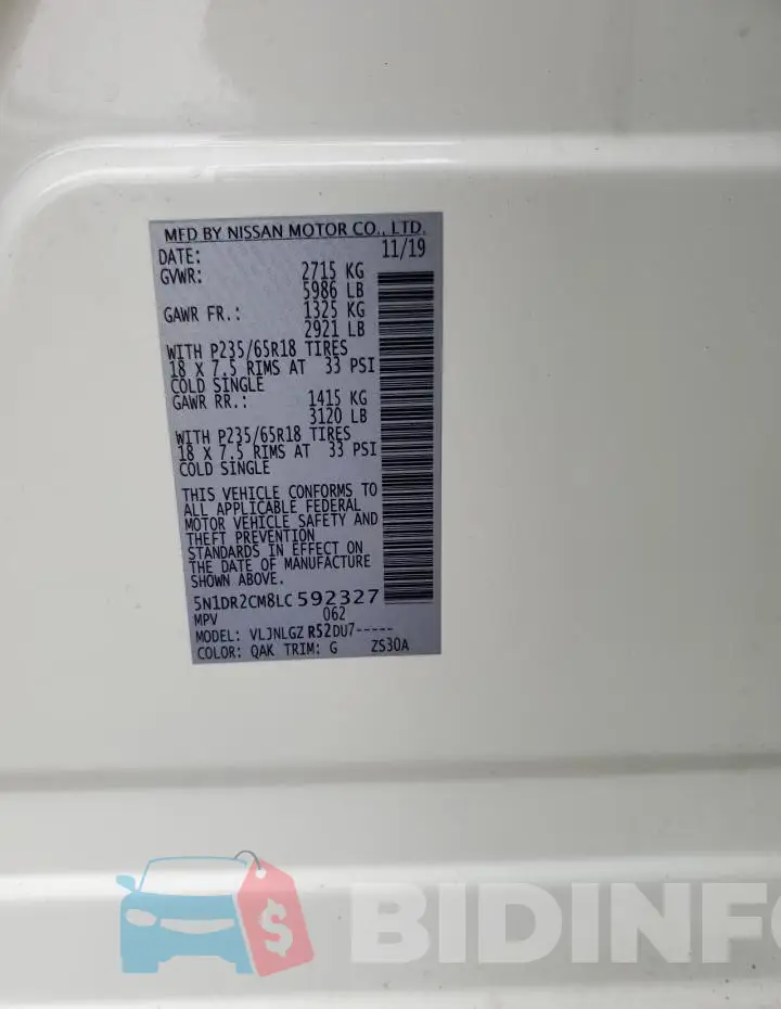 5N1DR2CM8LC592327 Photo# 14