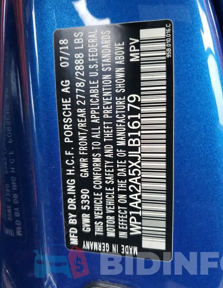 WP1AA2A5XJLB16179 Photo# 14